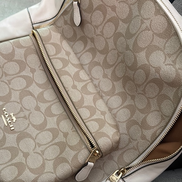 Coach Tan and Cream Signature Backpack